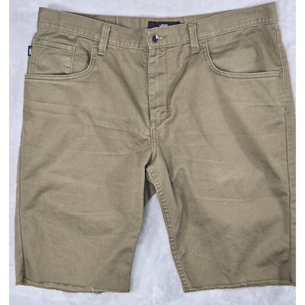 Vans Off The Wall 36 Olive Chino Cut Shorts Skate Gorpcore Streetwear Raw Hem